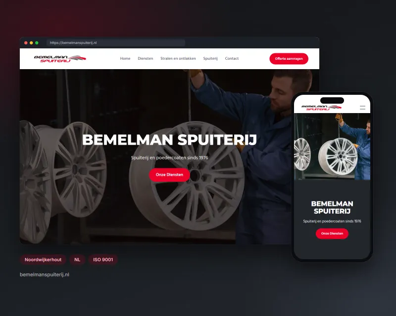 The Bemelman Spuiterij website on desktop and mobile